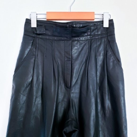 Vintage 80s Leather High Waisted Pants 8M - Picture 2 of 8